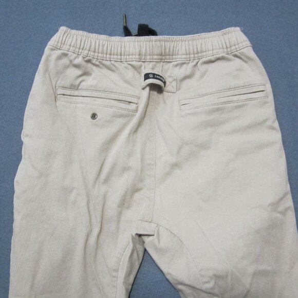 Zanerobe Jogger Pants Mens Size 27 Khaki Drawstring Elastic Waist Flat Front - Picture 9 of 11